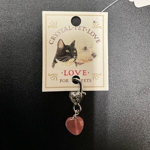 Cherry Quartz Love Crystal Pink Heart Collar Charm